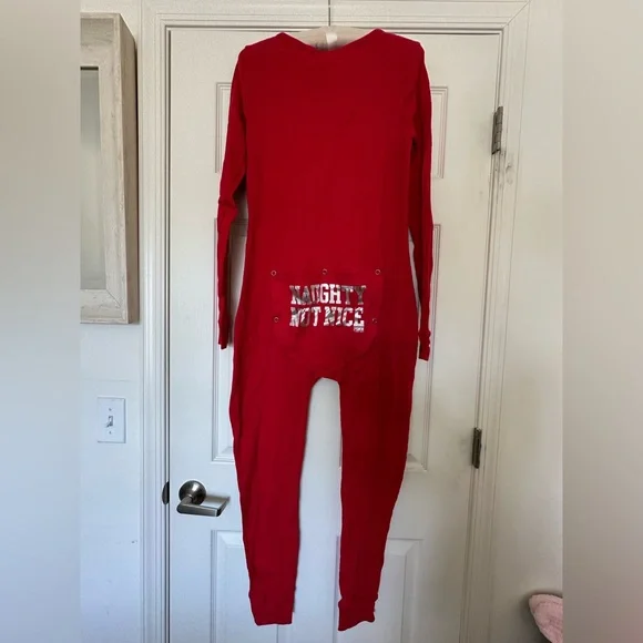 NWT 2010 Vintage PINK Victoria’s Secret Thermal Onesie Back Flap Holiday Rare - Picture 11 of 16